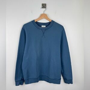 Sunspel Men Blue Cotton Crewneck Sweater Size Medium